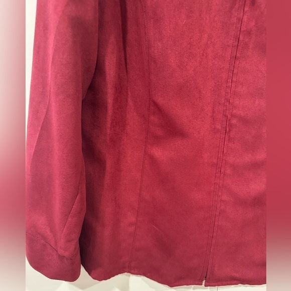 croft & barrow Women’s Blouse Long Sleeve Zip Up Shirt Blouse Burgundy Size M - Picture 5 of 11